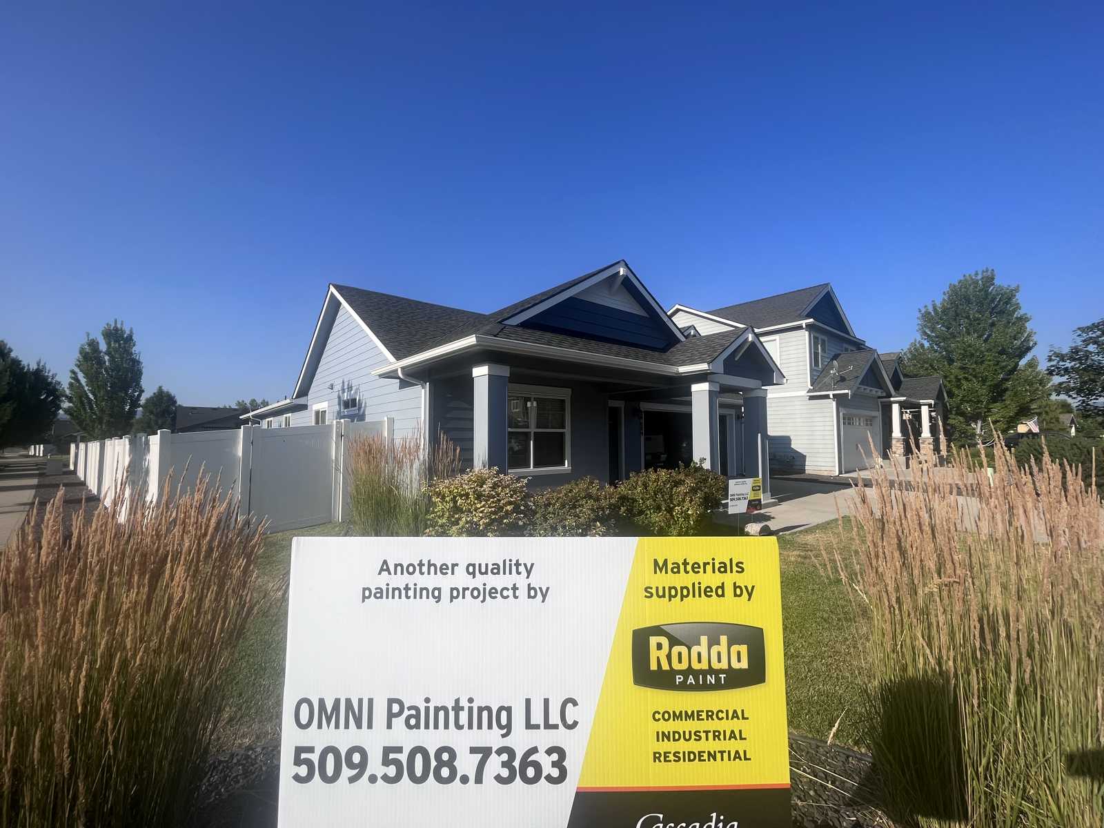 Omni Painting LLC project sign completed job Spokane WA