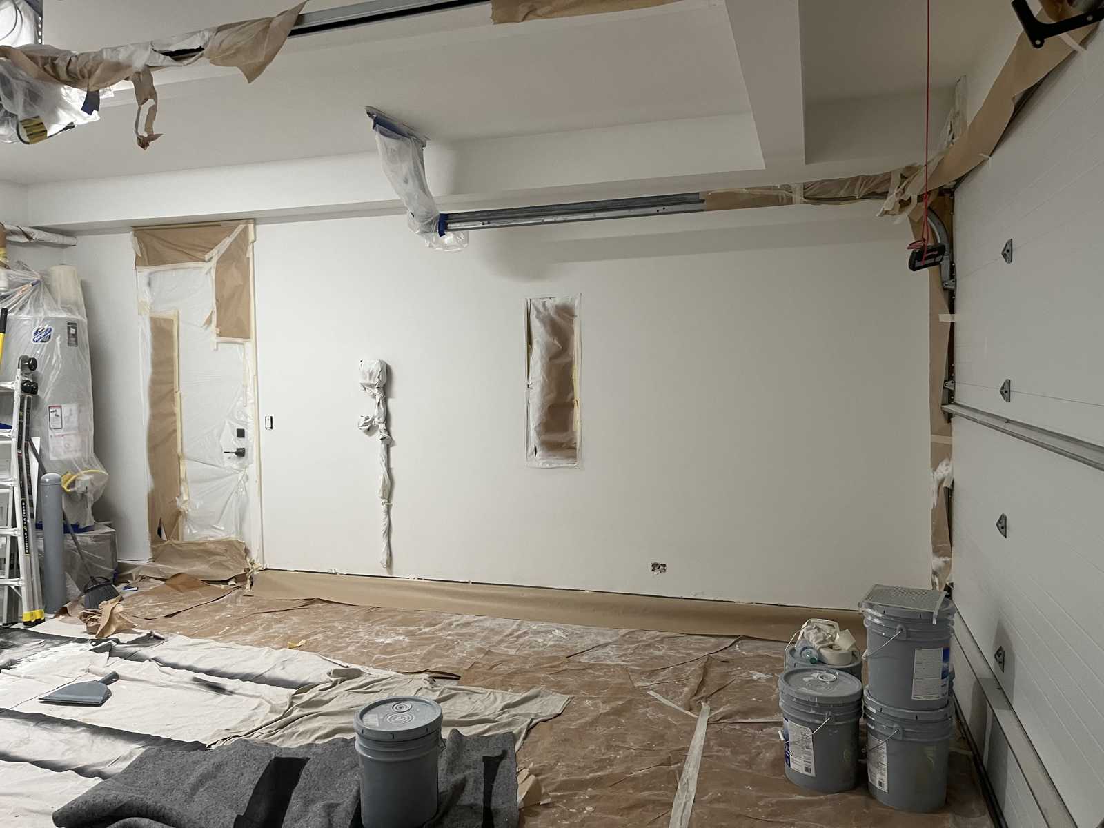 Interior garage painting clean white walls Spokane WA