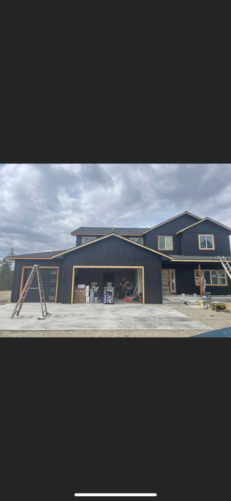 New construction exterior painting dark Spokane