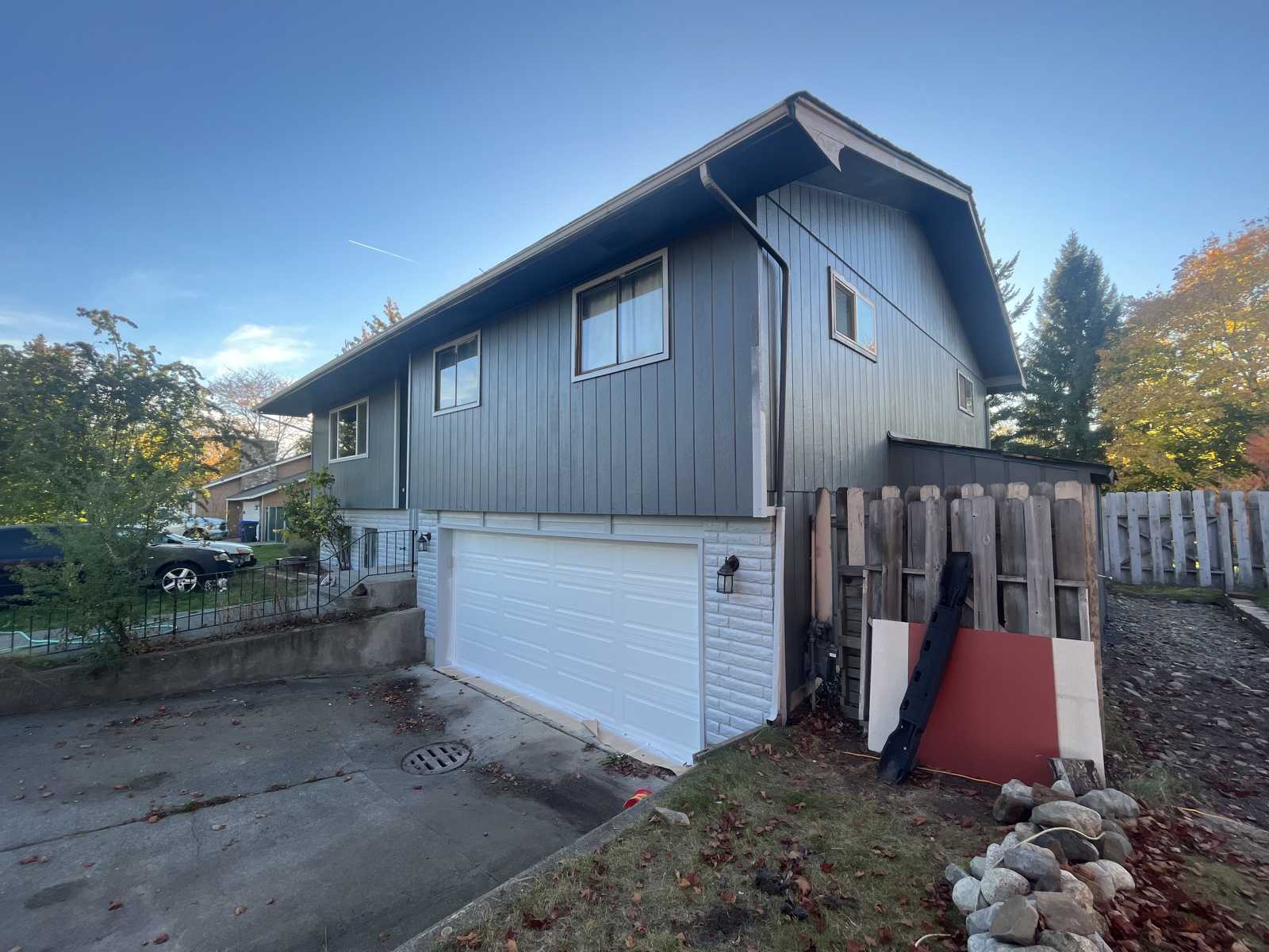 Exterior spray application in progress Spokane WA