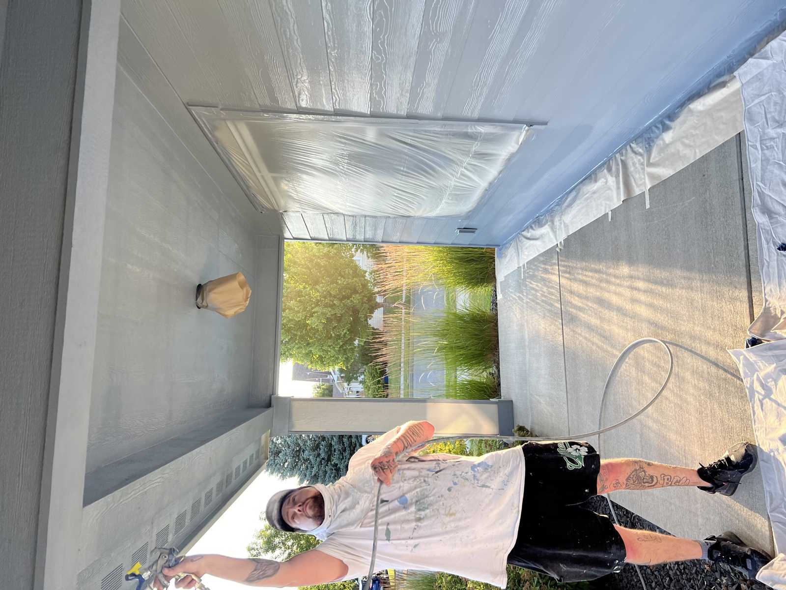 Garage and exterior painting dark Spokane WA