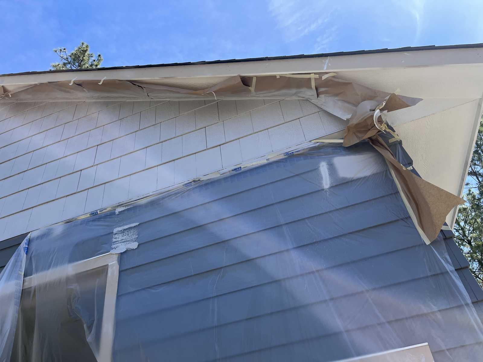 Spray painting new build exterior Spokane WA