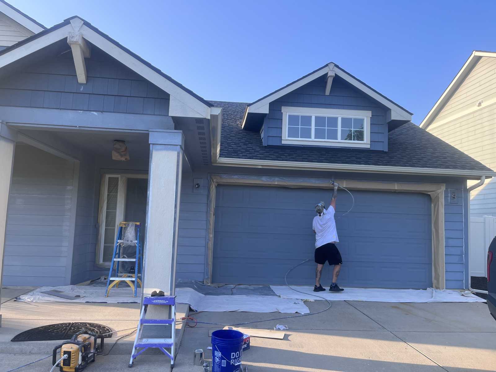 Completed charcoal exterior painting Spokane
