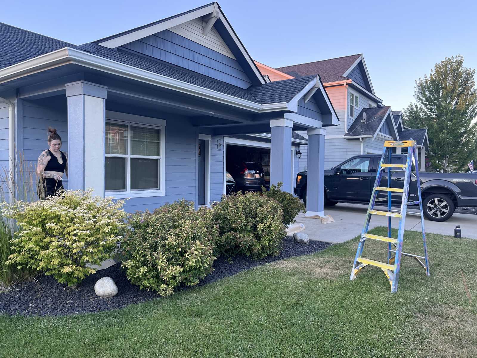 After fresh grey exterior painting Spokane home complete